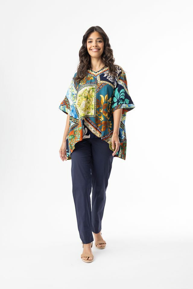 Orientique Cabo Fria Top V Boxy Print 42194