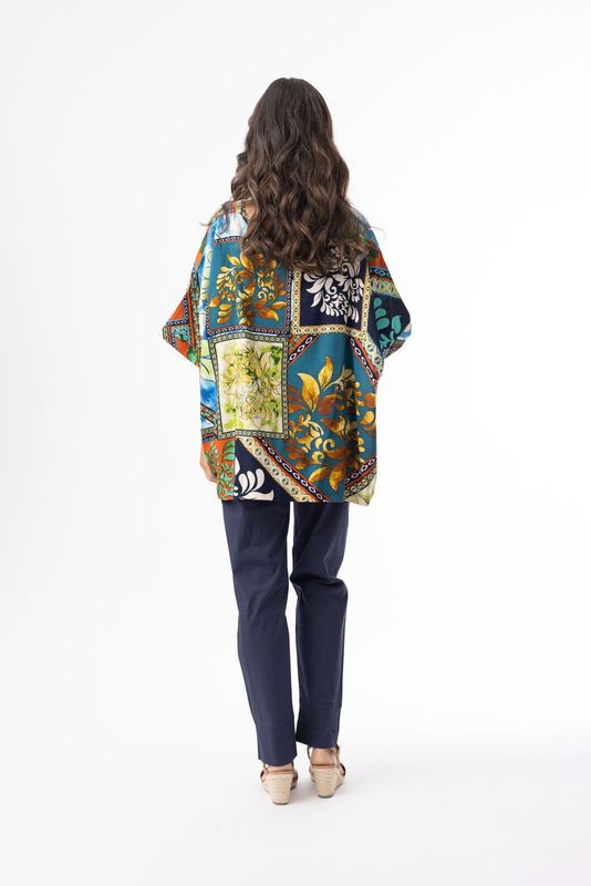 Orientique Cabo Fria Top V Boxy Print 42194