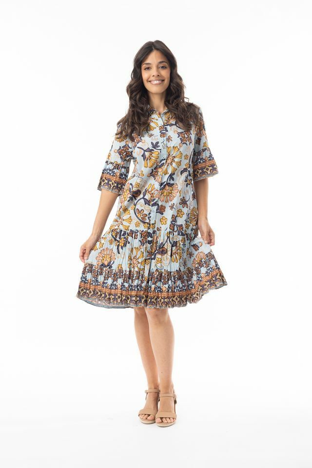 Orientique Macieo Jurk Collar Layers Blauw 61729