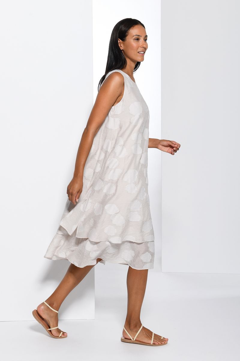 Vetono Jurk Mouwloos Kiezel 8645-056