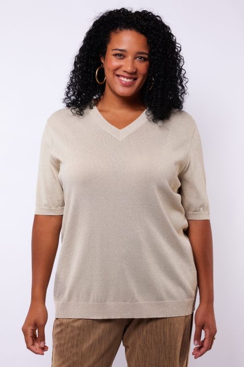Exxcellent Romée knit top Sand 26VJE02