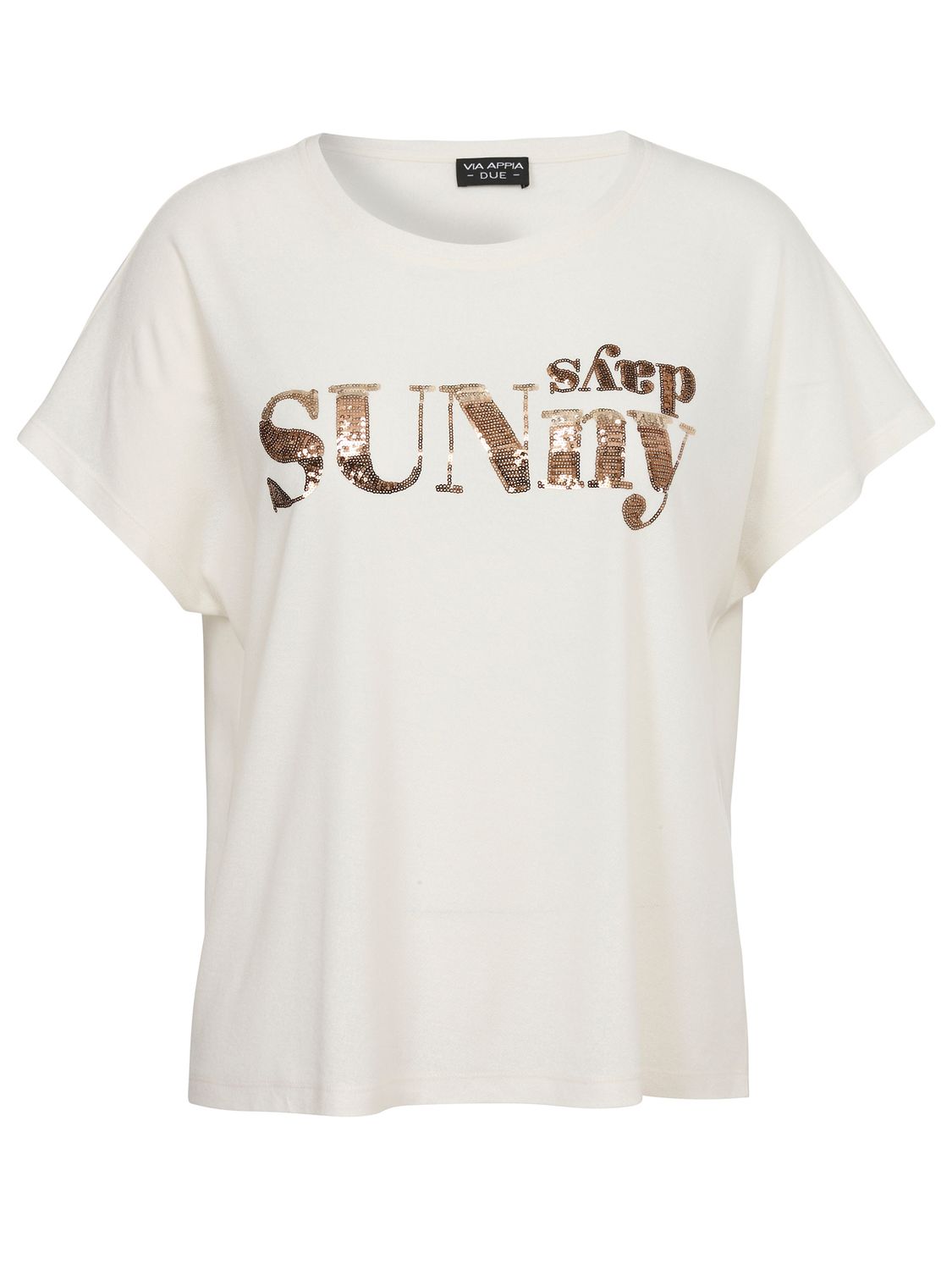 Via Appia Due T-shirt ronde hals Creme multicolor 2612471