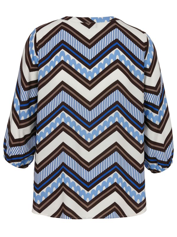 Via Appia Due Blouse V-hals 3/4 mouw Taupe Melange 2612663