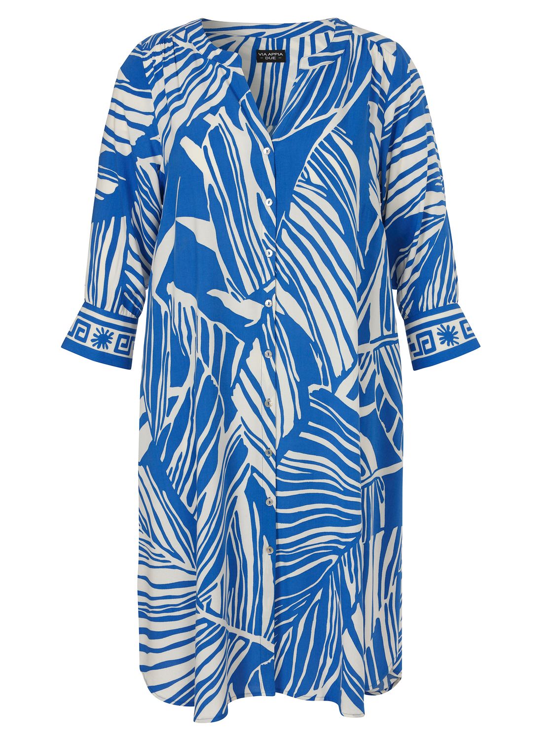 Via Appia Due Jurk V-hals 3/4 mouw Sky Blue / Creme 2612925