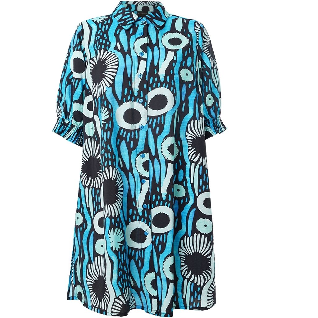 Studio SEmilie tuniek korte mouw Zwart Blauw Print S263808