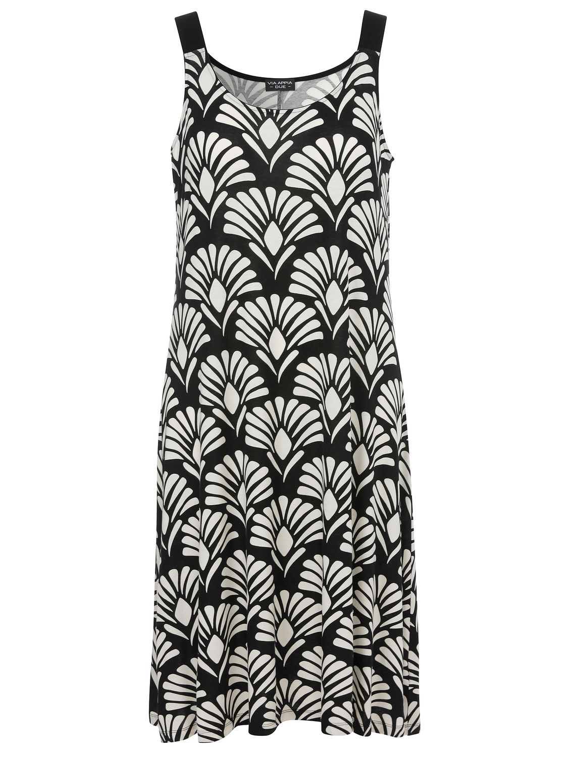 Via Appia Due Jurk ronde hals mouwloos Zwart Creme 2613702