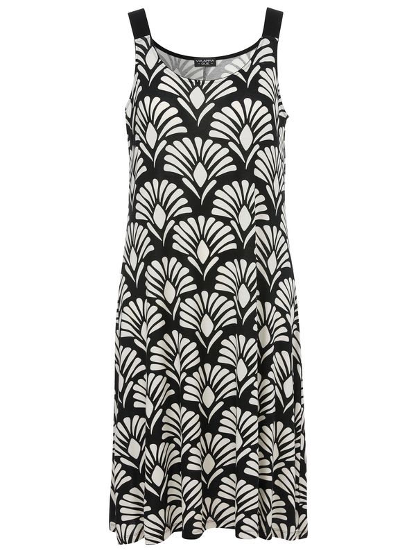 Via Appia Due Jurk ronde hals mouwloos Zwart Creme 2613702