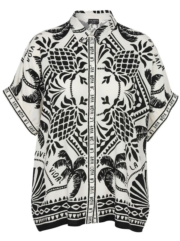 Via Appia Due Blouse Mouwloos Creme zwart 2613925