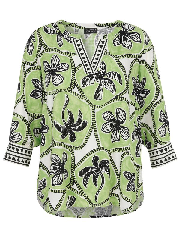 Via Appia Due Blouse V-hals 3/4 mouw Appelgroen 2613932