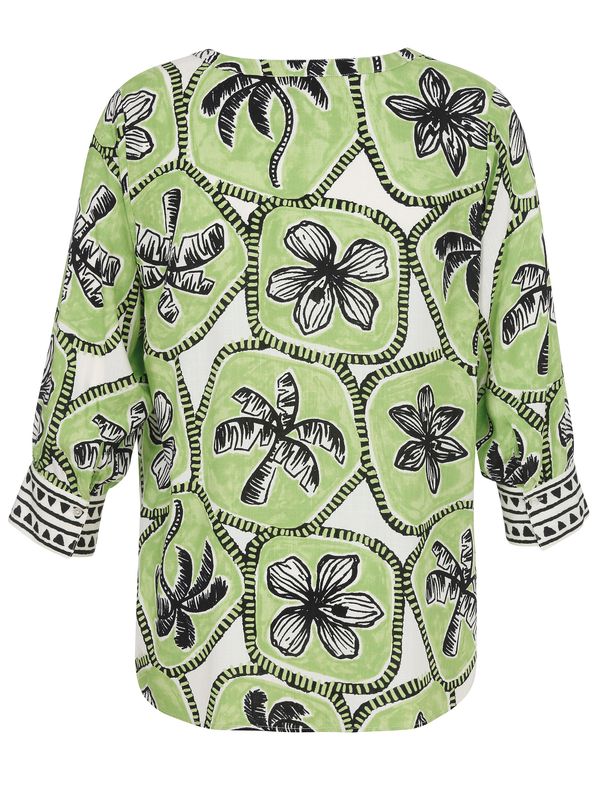 Via Appia Due Blouse V-hals 3/4 mouw Appelgroen 2613932