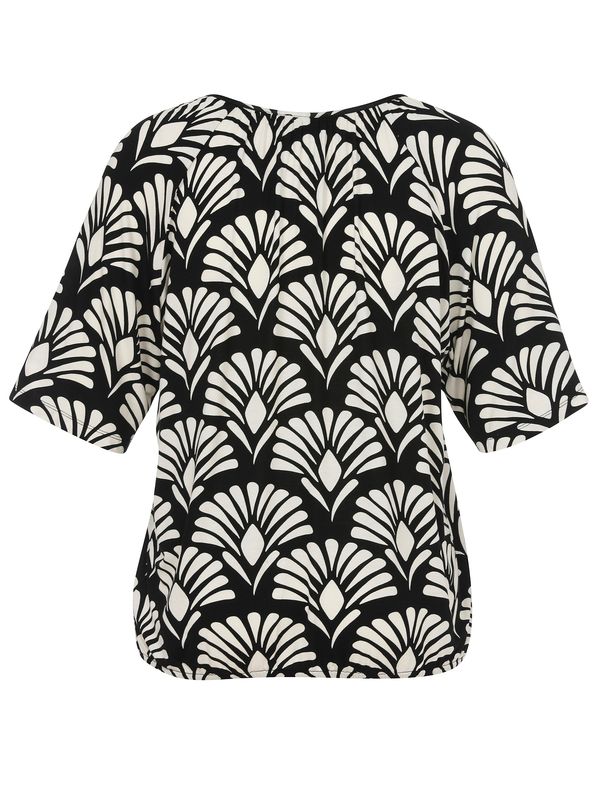Via Appia Due T-shirt ronde hals Zwart Creme 2613701