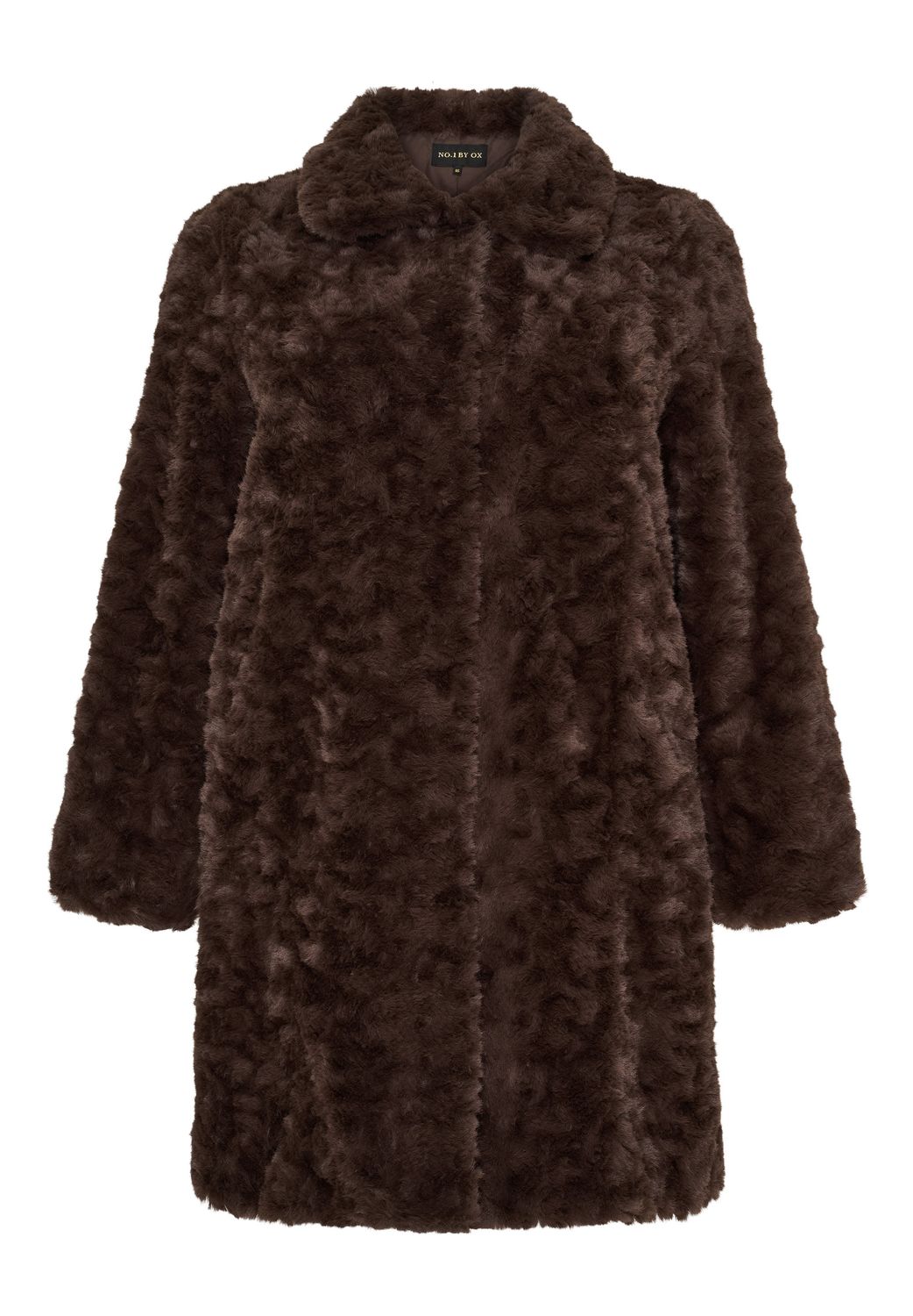 No.1 by Ox Fake fur Coat w collar Dark Brown 45015