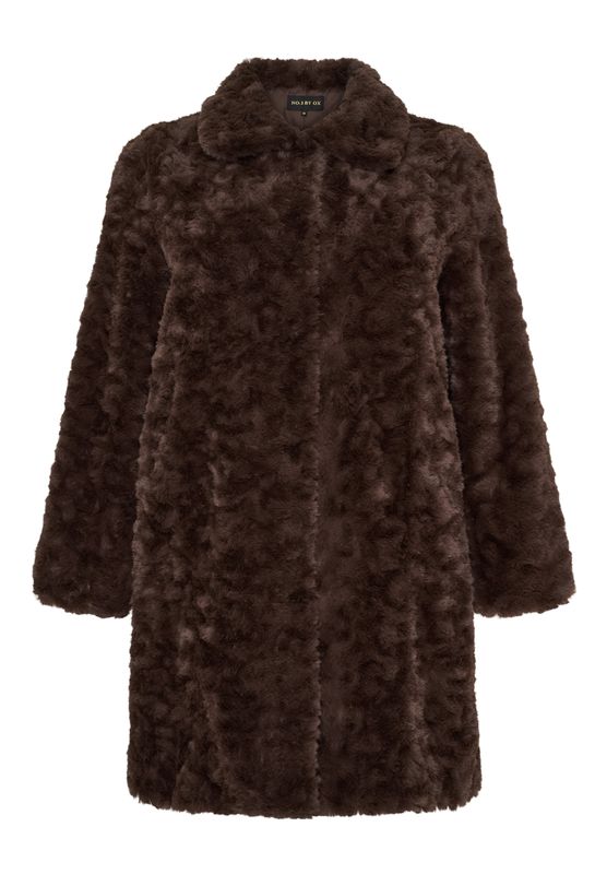 No.1 by Ox Fake fur Coat w collar Dark Brown 45015