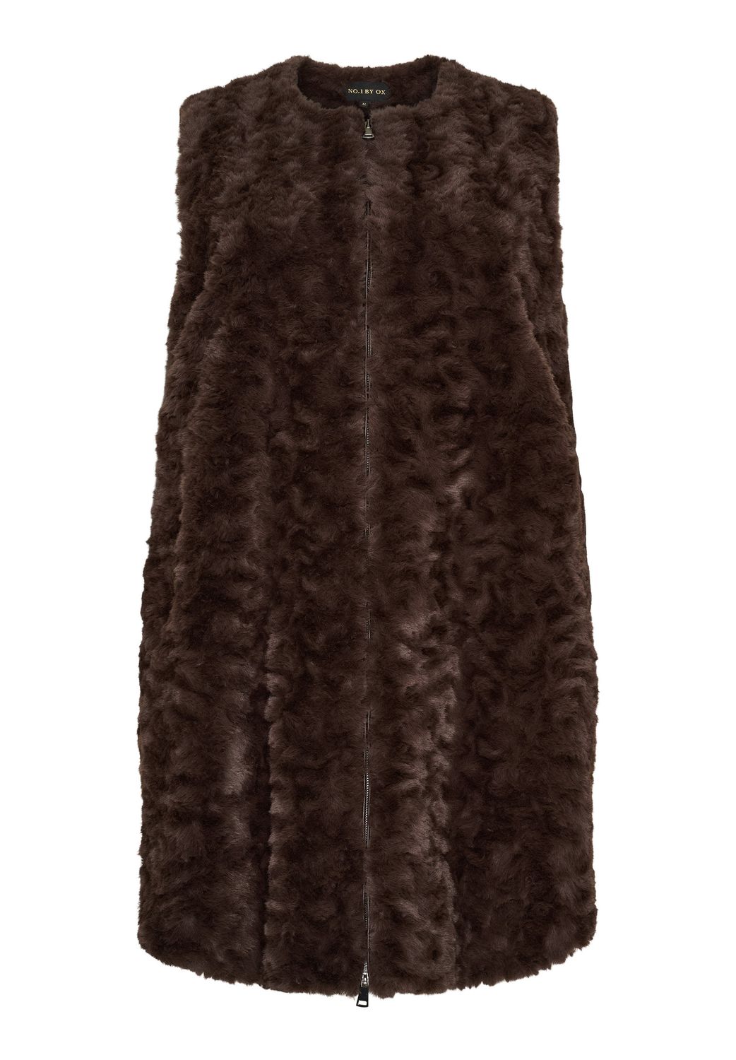 No.1 by Ox Fake fur Vest Dark Brown 45016