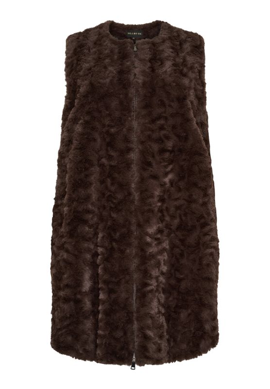No.1 by Ox Fake fur Vest Dark Brown 45016