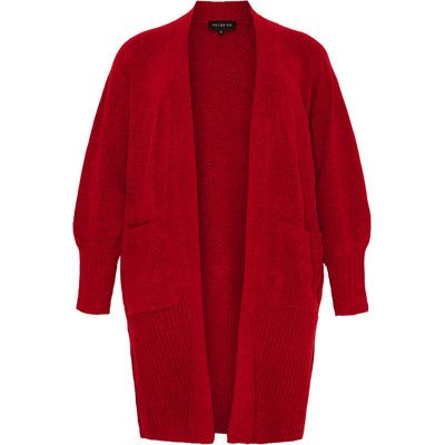No.1 by Ox Long Cardigan w. balloon sleeves Houte Red 62370