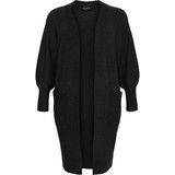 No.1 by Ox Long Cardigan w. balloon sleeves Brown Stone 62370