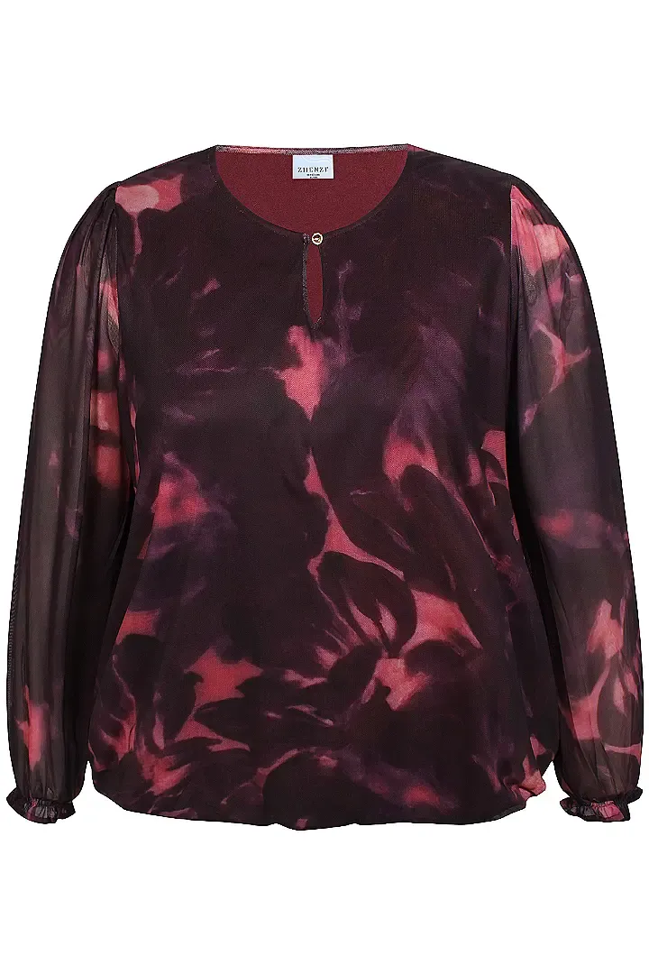zhenzi ZH-Karla 1430 Blouse Zwart Bordeaux 201430
