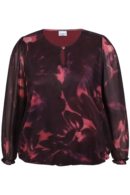 zhenzi ZH-Karla 1430 Blouse Zwart Bordeaux 201430