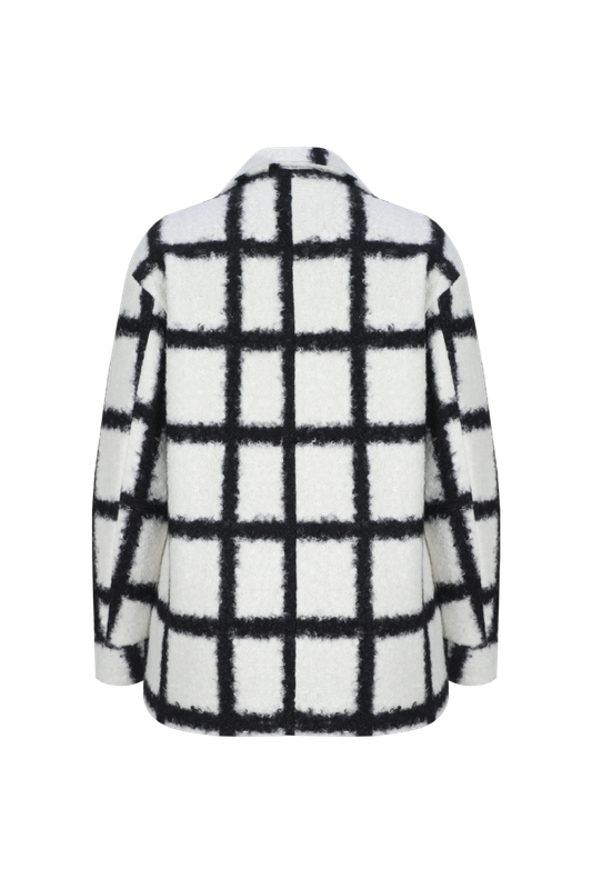 Exxcellent Nala coat checks Offwhite/Black 26NZE34