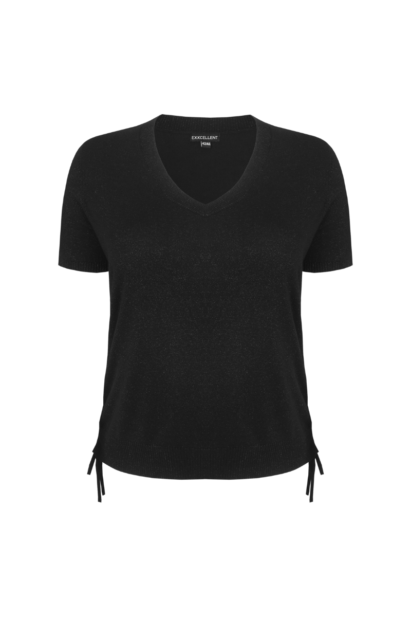 Exxcellent Isolda knit top Black 26NME01