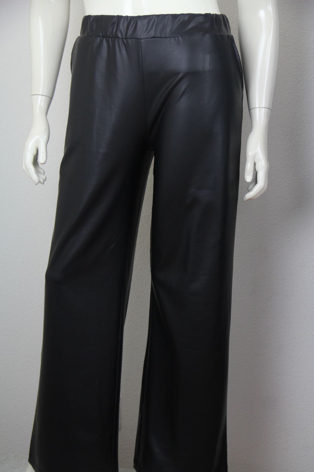 Only-M Wijde pantalon Pelle Nero Basic.180DG