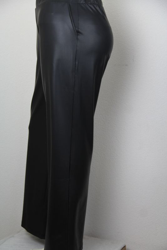 Only-M Wijde pantalon Pelle Nero Basic.180DG