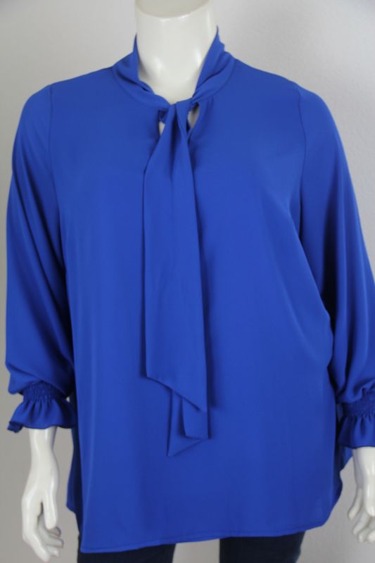 Only-M Tuniek LM met halsstrik en roezelman Kobalto 234.84DG