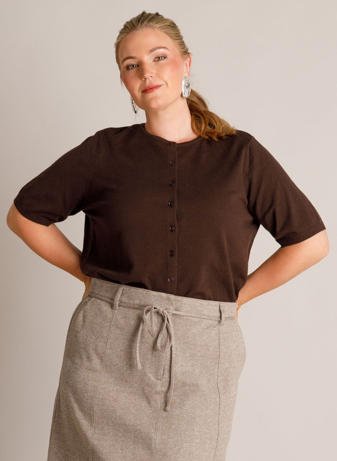 Yest Curve vestje Dark Brown A006459