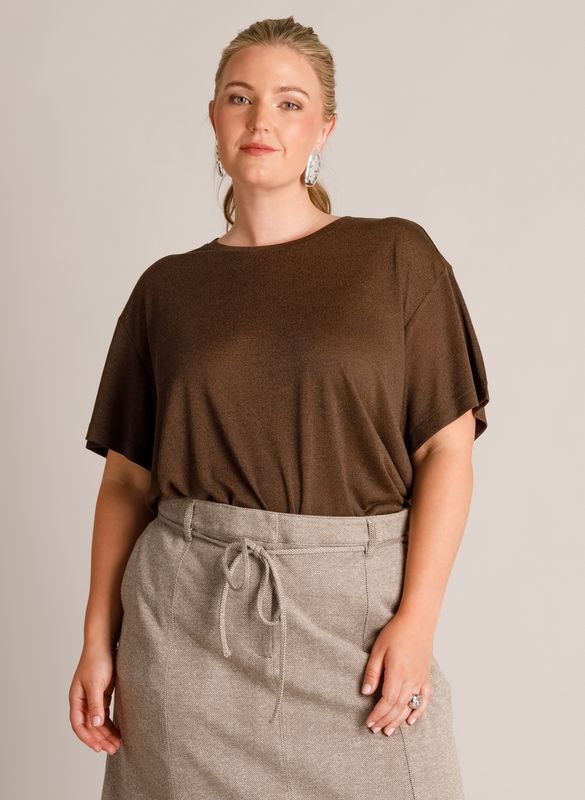 Yest Curve T-shirt Dark Brown A006711