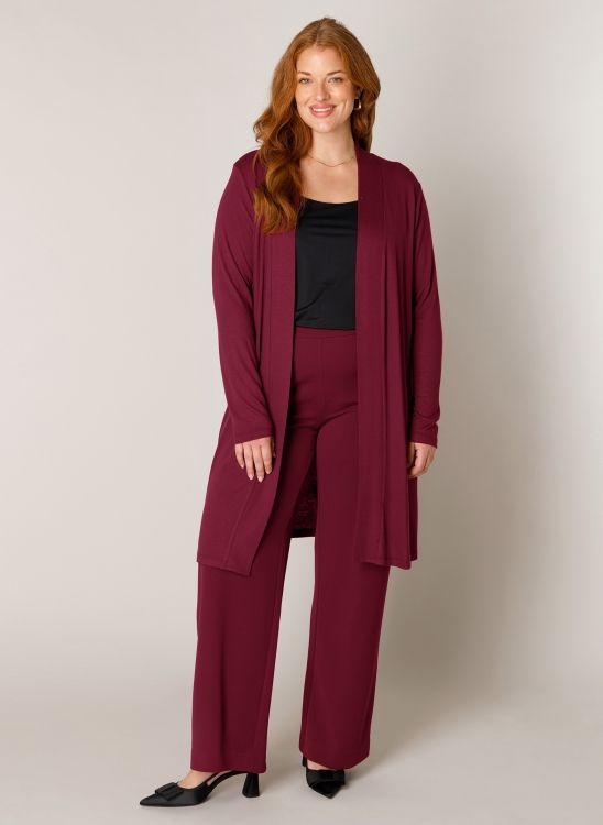 Base Level Curvy Ayla Long Wine Red 7000001