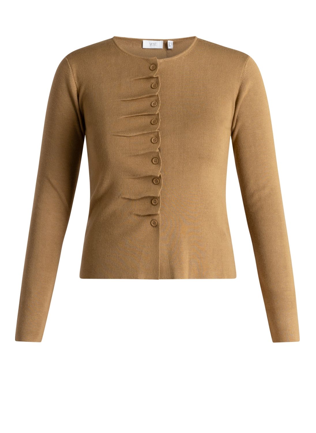 Yest Curve Vest Tatiana is fijngebreid in een z Bronze A006461
