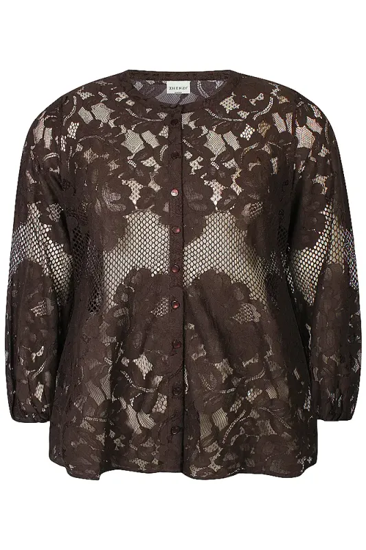zhenzi Zh-Lidia 1524 blouse Chokolade 201524