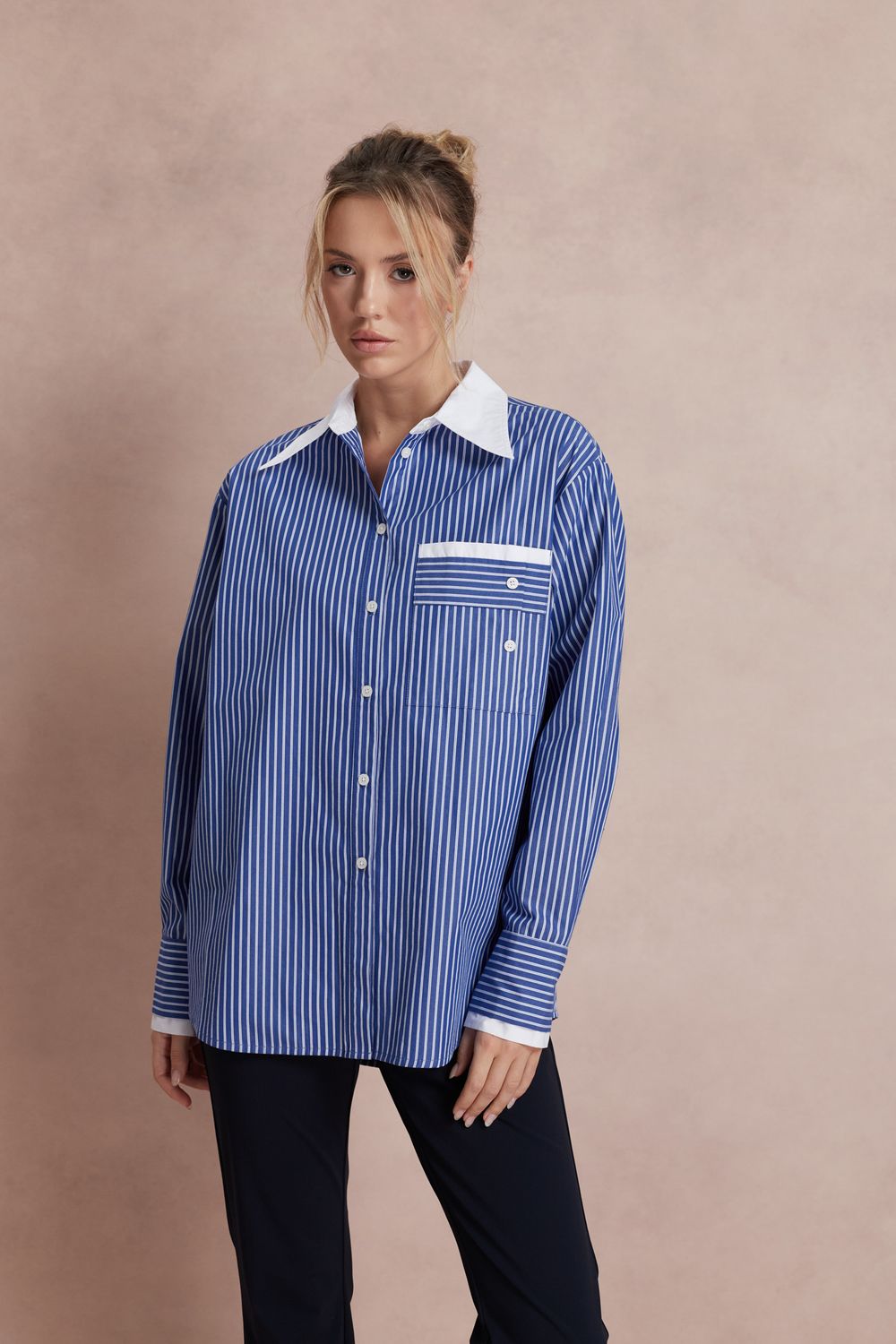 Phebe Nina blouse Blauw met streep UB.263.L.101