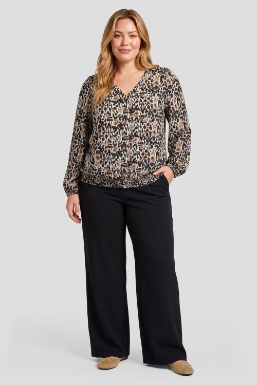 Exxcellent Cecily blouse Sand/Light Camel 26NZE11