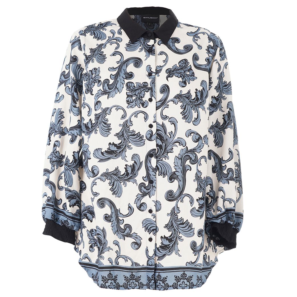 Studio SNicolette Shirt White with blue black board fa S265811
