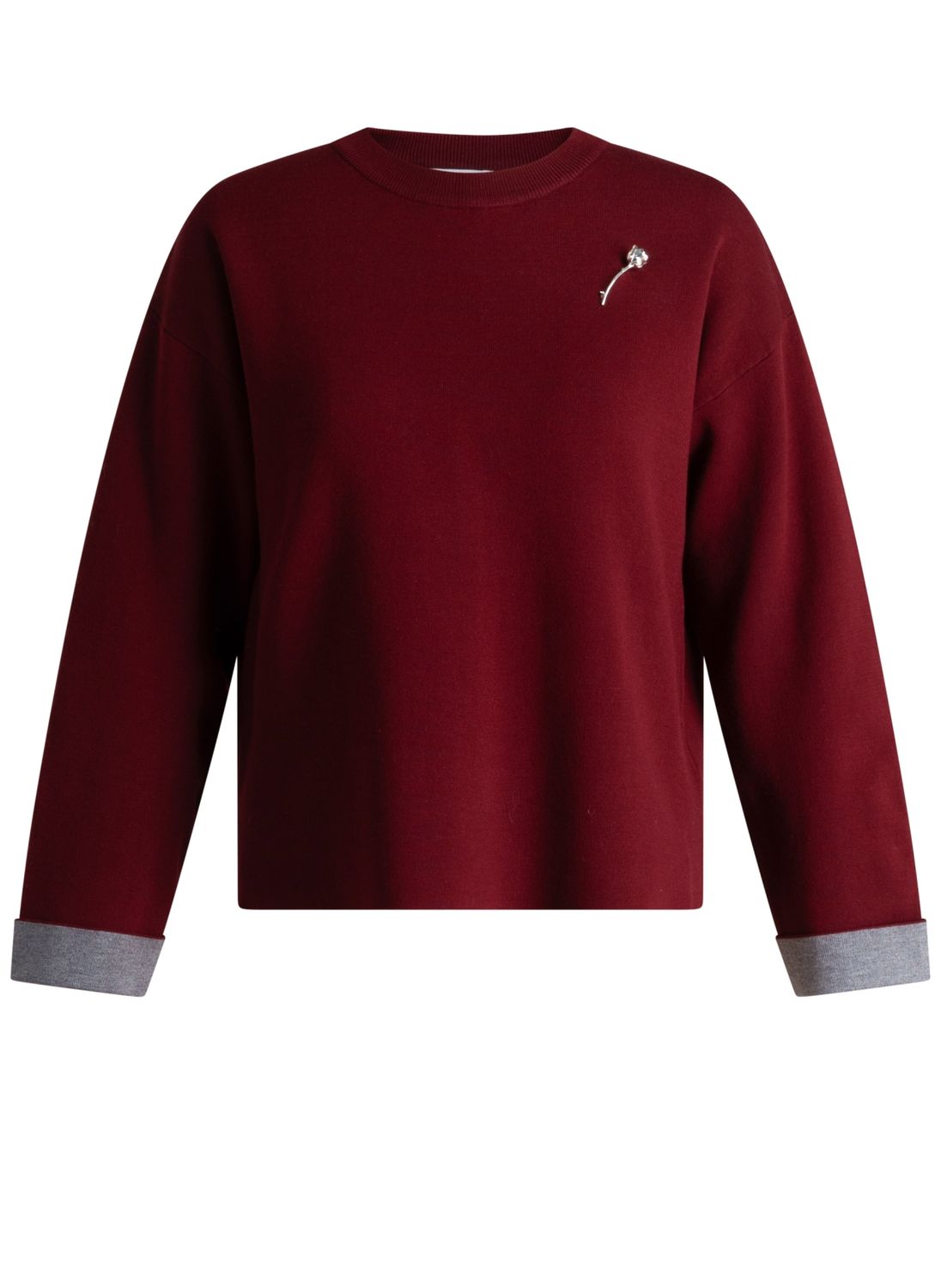 Yest Curve Deze trui heeft een comfortabele, lo Wine Red A006465