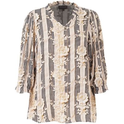 Studio SAslaug Blouse Sand/black stripes S265851