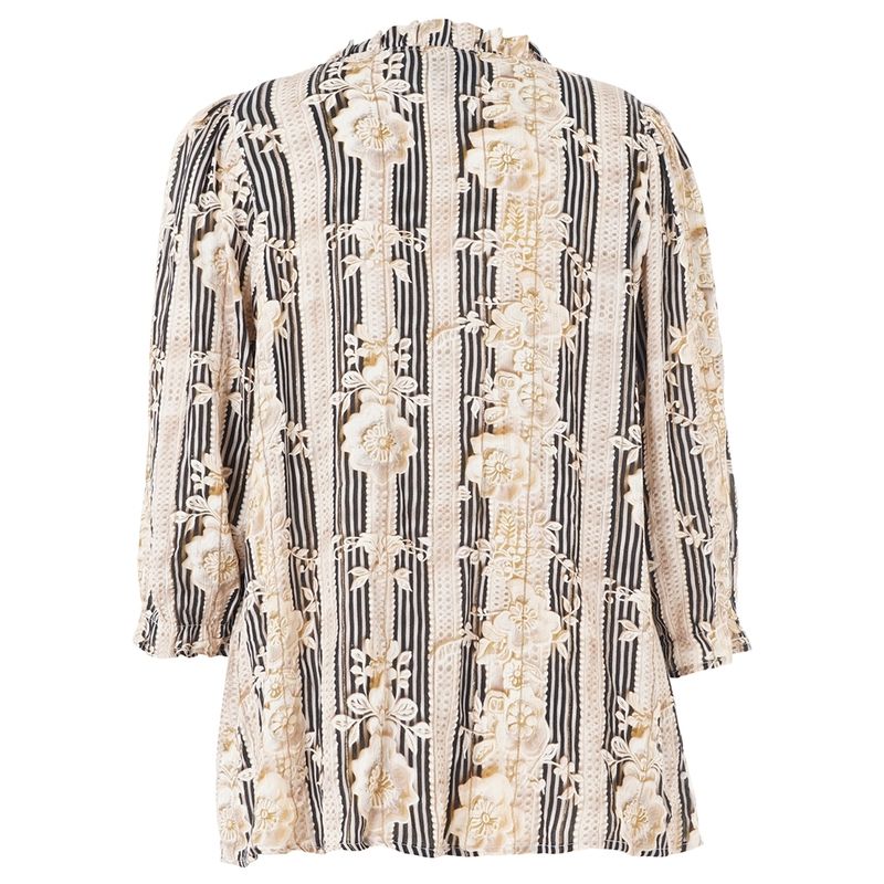 Studio SAslaug Blouse Sand/black stripes S265851