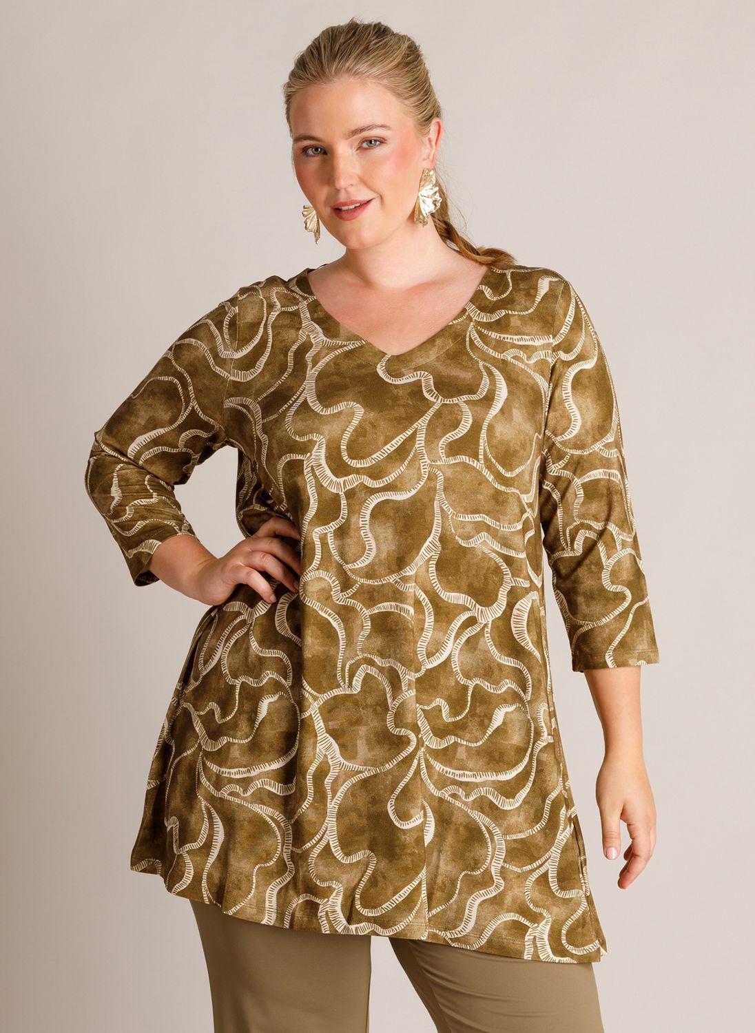 Yest Curve Met de Tavora top voeg je in één kee Dark Olive/Multi col A006714