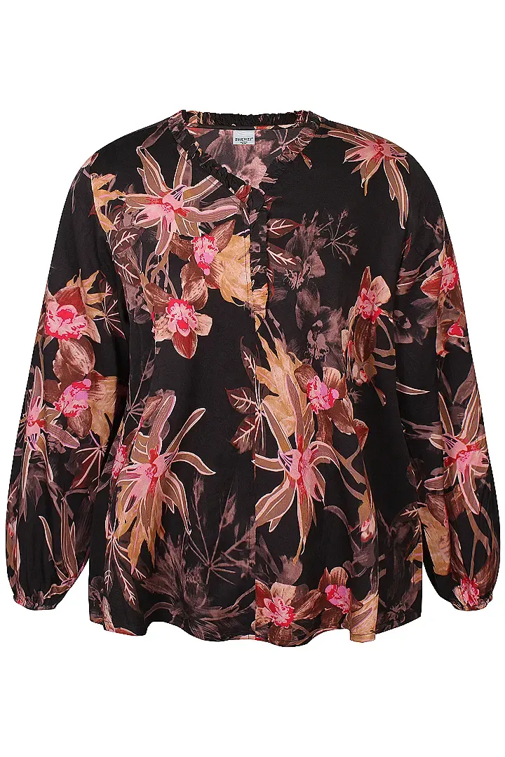 zhenzi Zh-Loren 1540 Blouse lange mouw Zwart 201540