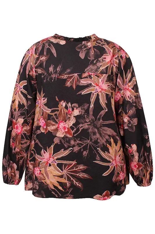 zhenzi Zh-Loren 1540 Blouse lange mouw Zwart 201540