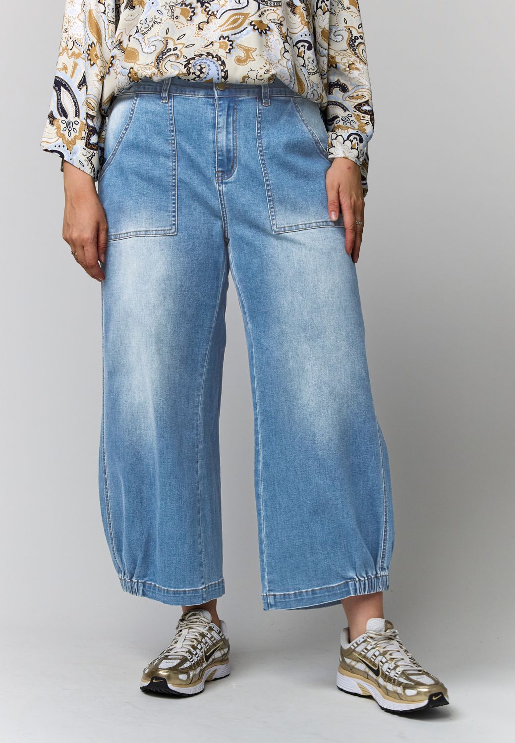 Gozzip Clara Baggy pants Light Blue Denim 9904-1