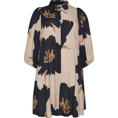 Gozzip Wilma jurk Zand-Zwart G265096