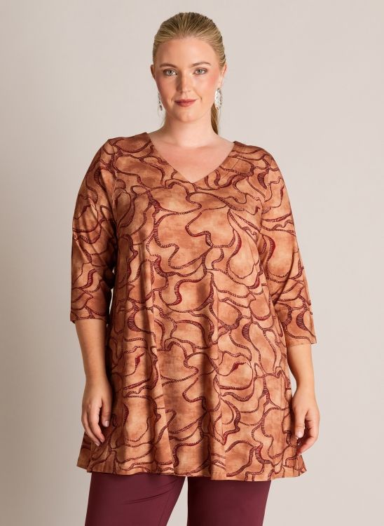 Yest Curve Tory top Warm Beige/Multi Col A006713