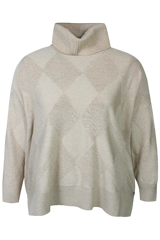 zhenzi Zh-Kogle 1495 Pullover lange mouw Zand print 201495