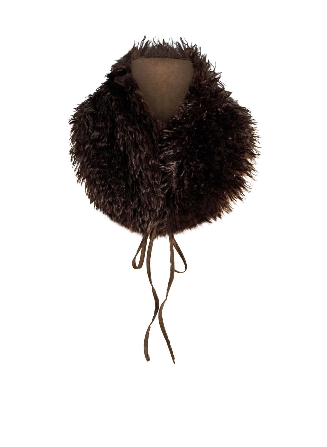 Yest Curve Fake Fur Bontkraag Brown A006743