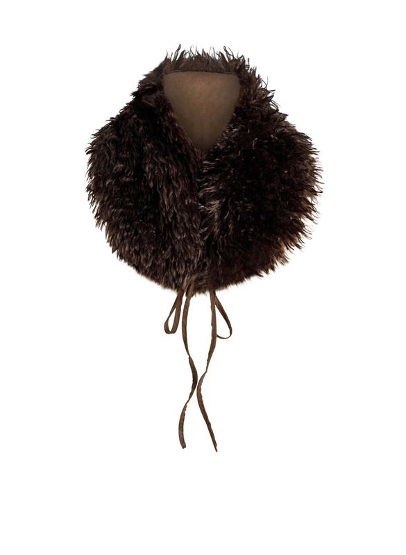 Yest Curve Fake Fur Bontkraag Brown A006743