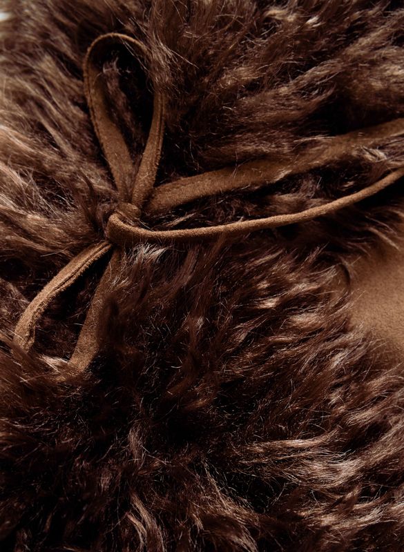 Yest Curve Fake Fur Bontkraag Brown A006743