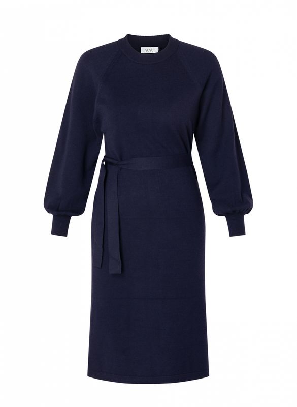 Yest Curve  Knit Dress Dark Blue A006870